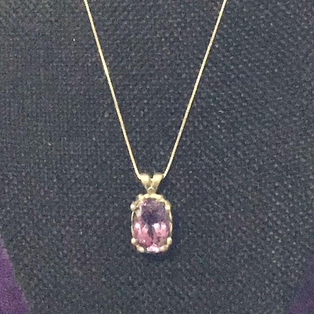 Necklace, Amethyst Pendant, Purple, Handmade, Artisan, 18” chain, Large